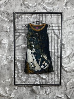 Save The Queen Y2K Abstract Pattern Metal Details Tank Top Dress Size M