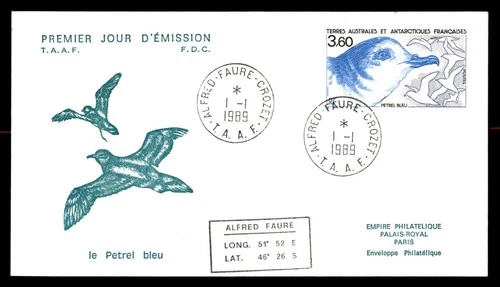 Mayfairstamps French Southern and Antarctic Lands FDC 1989 Bird Petrel Bleu Firs