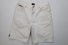 Vintage 90s Tommy Hilfiger Mens 32 Distressed Denim Jean Shorts White Cotton