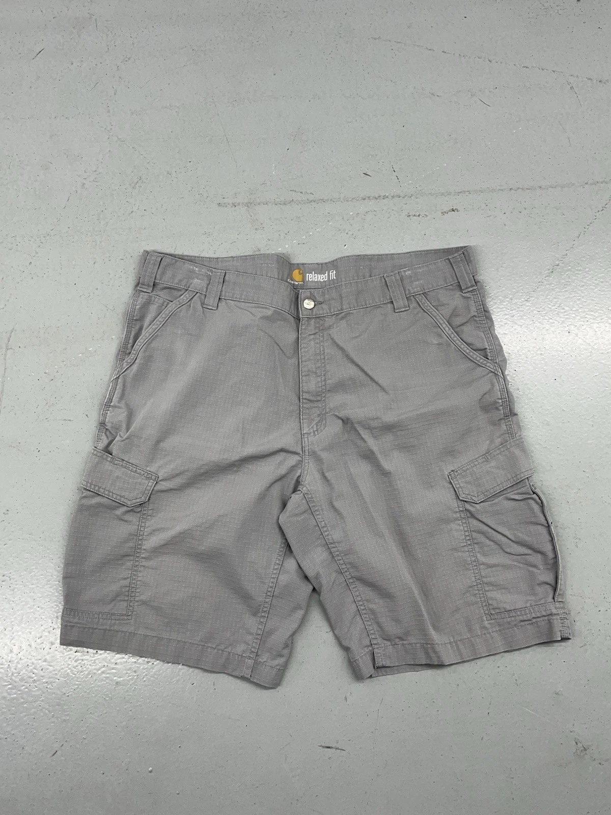 Carhartt Shorts Mens 42 Grey Cargo Relaxed Fit Force Hiking Workwear Outdoors
