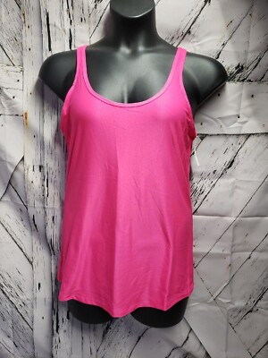 No Boundaries Juniors M, L, XL, XXL Pink Scoop Neck Tank Top Polyester Spandex