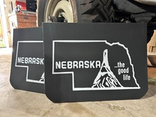 Nebraska- The Good Life Vintage State Mudflaps (1 - Pair)  19" Wide x 14" Long