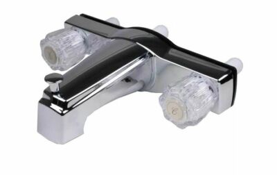Ultra Mobile Home 8'' Tub & Shower Faucet Chrome With Clear Handles (Plastic