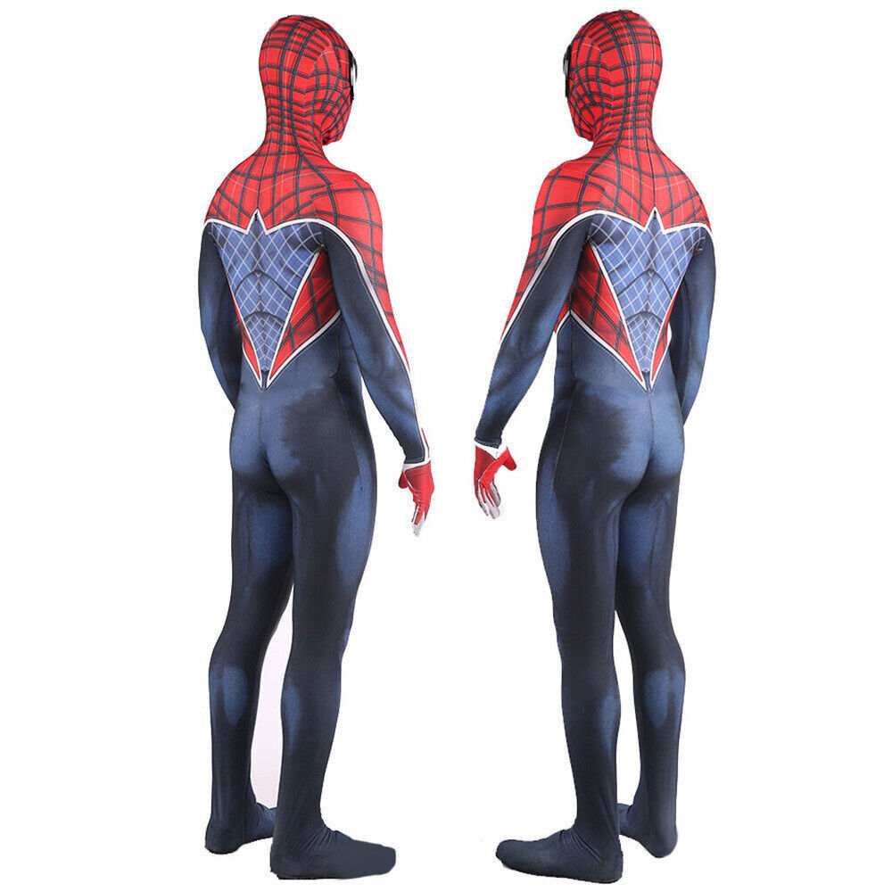 The Punk Spider-Man Jumpsuit Cosplay Zentai 3D Bodysuits Costume Halloween Adult