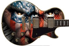 Guitar Skin Axe Wrap Re-skin Vinyl Decal DIY Patriot Wolves USA Flag 002