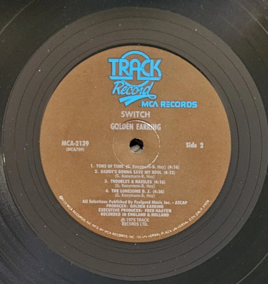 EX++ VINYL./SLEEVE GOLDEN EARRING "SWITCH" 1975 WONDERFUL CONDITION! CLEAN!  - Image 4 of 4