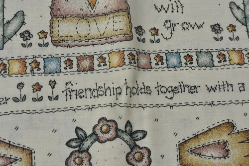 By 1/2 Yd, Vintage, Brown Green Tan Rag-Doll Angels Sewing-Theme, Spectrix, V176 - Picture 5 of 12