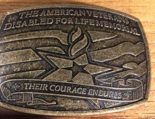 2007 Brass Finish The American Veterans Disabled For Life Memorial Belt Buckle