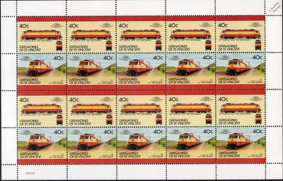 1979 DB Baureihe Class 120 Deutsche Bundesbahn Electric Train 20-Stamp Sheet