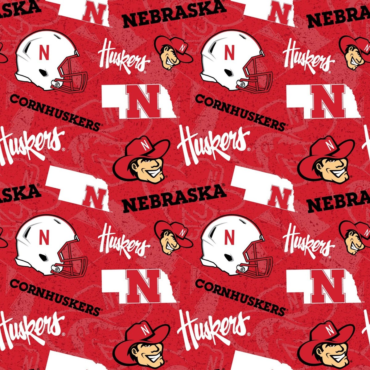 University of Nebraska Cornhuskers Cotton Fabric Tone on