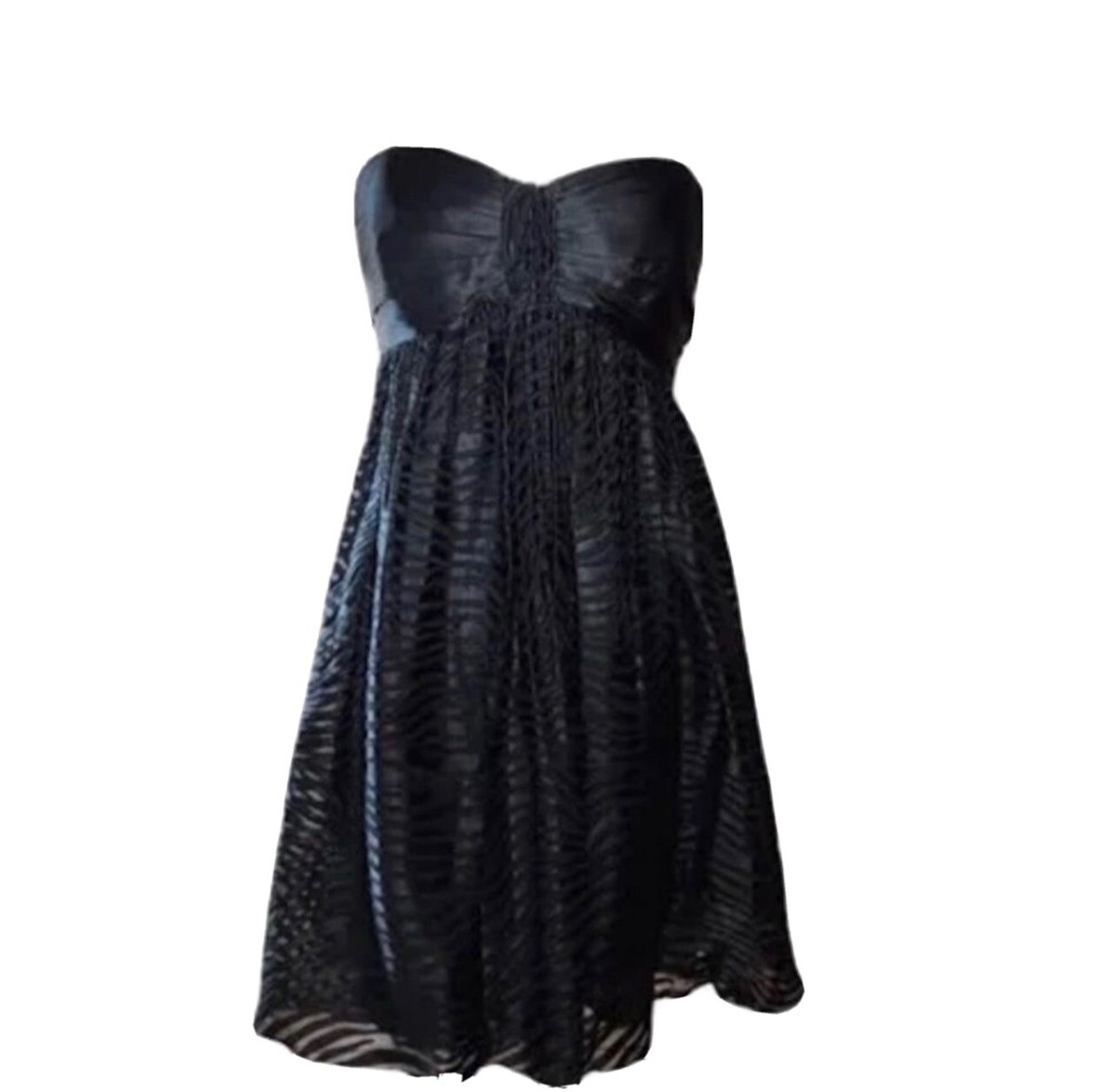 express black strapless dress Express Black Strapless Organza Dress Size 6  Vanessa Jane