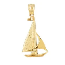 New 14k Gold Sailboat Pendant