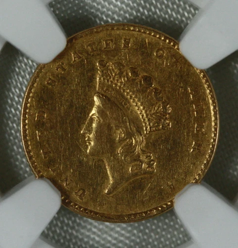 1855 Type 2 USA Gold Dollar. $1. NGC AU details