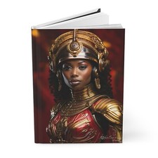 Hardcover Journal Matte - Black Woman Soldier Diary Notebook, Journal,