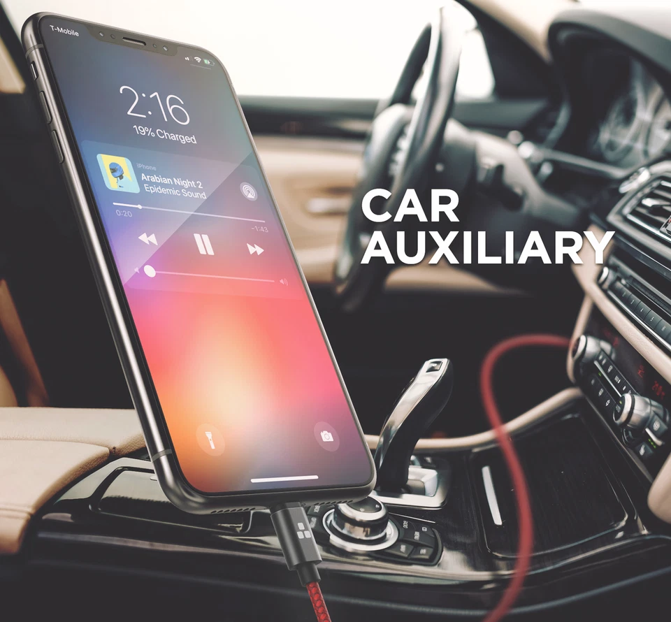 iPhone Adapter Headphone Cable With Mic | Lightning Connector to 3.5mm  Aux Cord - Image 3 of 4