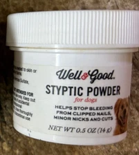 3x Well & Good Styptic Powder .5oz Dog Helps stop Bleeding wounds vet