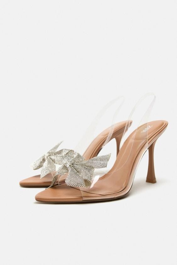 ★ZARA★ PATENT EFFECT BOW SANDALS PATENT EFFECT BOW SANDALS - Strawberry Red | ZARA United States