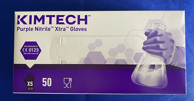 KIMTECH * LILA NITRIL XTRA * HANDSCHUHE - BEIDHÄNDIG - XS Größe 5,5 Ablaufdatum 11/2024