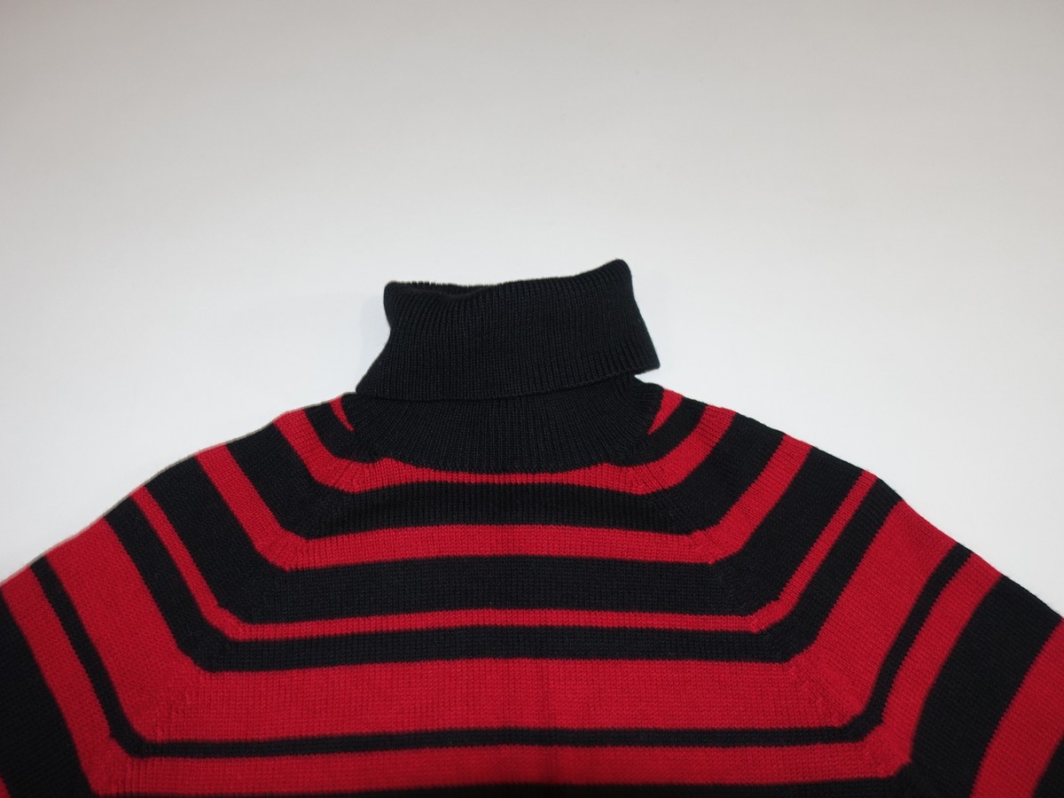 Pull Col Roulé 100% Laine – Manches Longues – Rouge – Taille L – Occasion Très Bon état