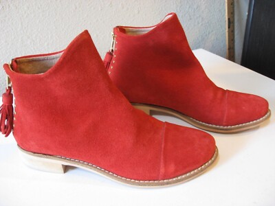 Ascot Friday x Matisse Women's Payton Ankle Boots 5.5 Red Suede Booties