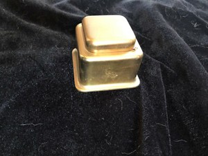 Inkwell, Vintage Brass-Plated, Sleek Machine Age