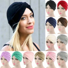 Women's Turban Hat Muslim Cancer Chemo Hair Loss Cap Cover Hijab Head Scarf Wrap