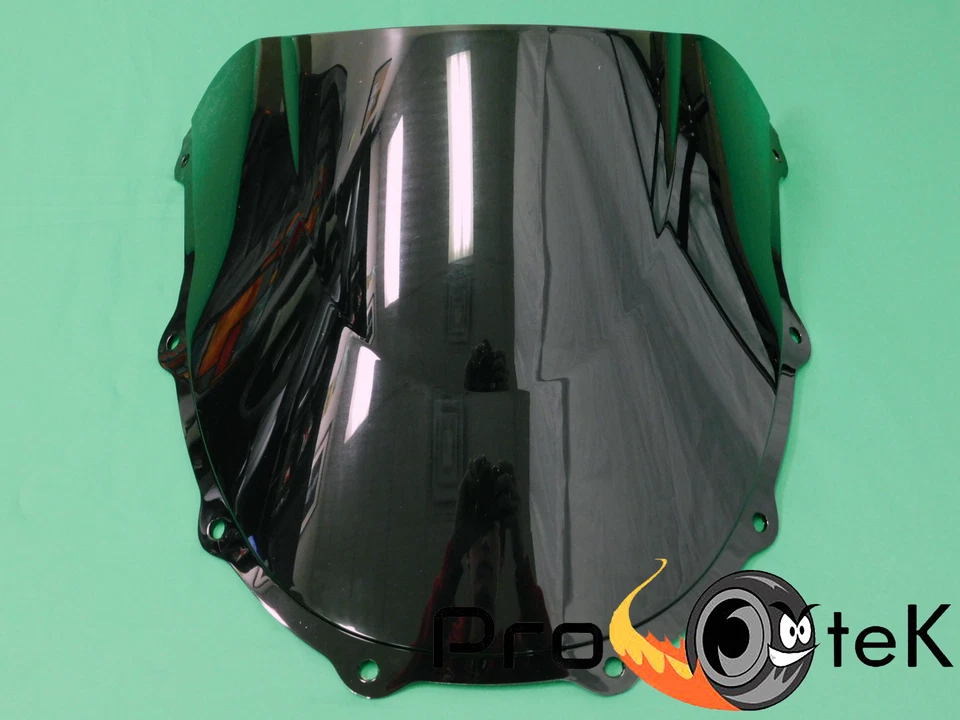 96-2003 Kawasaki Ninja ZX7R ABS Black Double Bubble Windscreen Windshield - Image 2 of 2