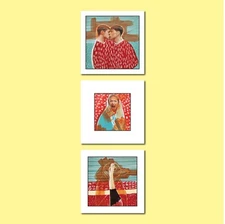 Memories collection  3 peaces original illustration 14.8 X 14.8 cm size