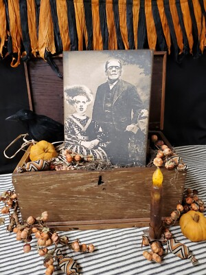 #ad RETRO VINTAGE STEAM PUNK GOTHIC STYLE HALLOWEEN BRIDE AND FRANKENSTEIN SIGN $13.75