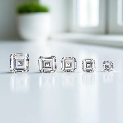Asscher Cubic Zirconia Cut Stones White CZ Stones Asscher American Stones GN204