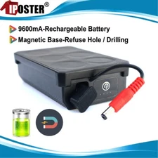 Magnetic Base Rechargeable Battery 9600mA with DC Connector For Car Monitor Cam