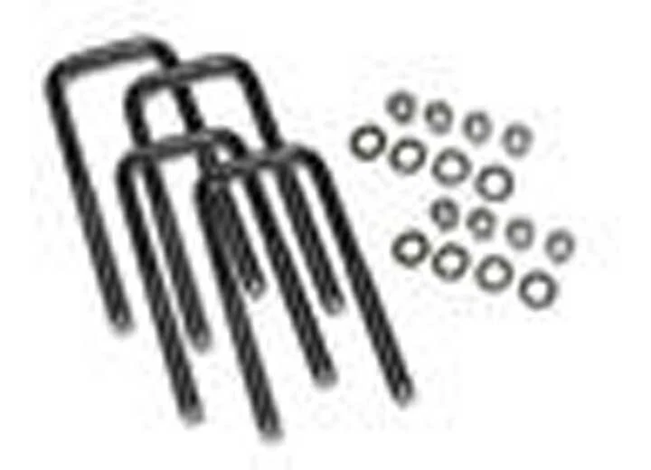 U-Bolts, Steel, Black, Square-Style, Rear, Fits Chevy, GMC, PU, Universal - Image 2 of 2