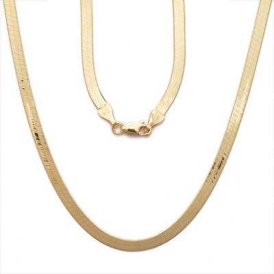 14k Yellow Gold 20''  5 MM Flexible HERRINGBONE Link Chain Necklace 9 Grams