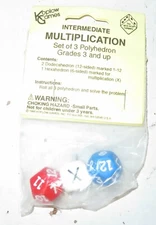 Koplow Games NEW Pack Vintage 3 Intermediate Multiplication Math Dice Kit Set