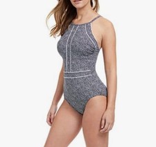  149 Profile by Gottex Women's Black White One Piece Swimsuit Size 8 NEW