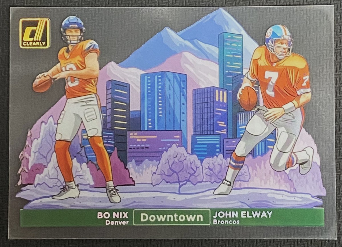 2024 Clearly Donruss Downtown Duos #13 John Elway Bo Nix SSP Case