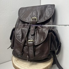 AmeriLeather Brown Genuine Leather Buckle Bac...