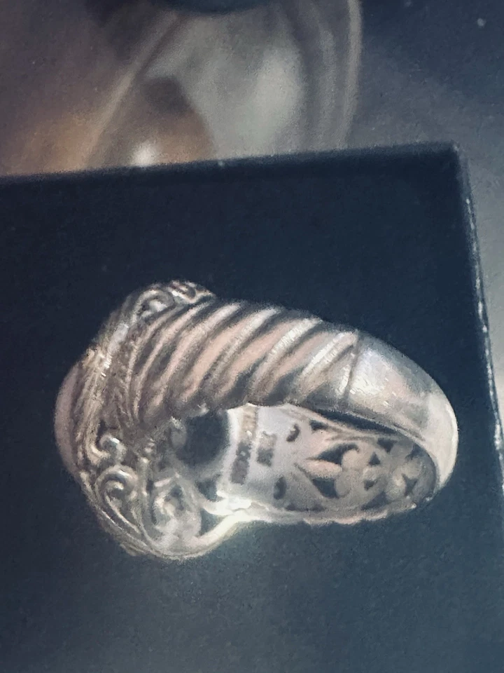 Anillo Romántico Barbara Bixby Oro 18k y Plata de Ley 925 Granate Talla 7 Foto 4 de 4