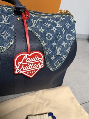 Louis Vuitton Nigo Keepall 50 Denim Duffle Bag Blue LV | eBay