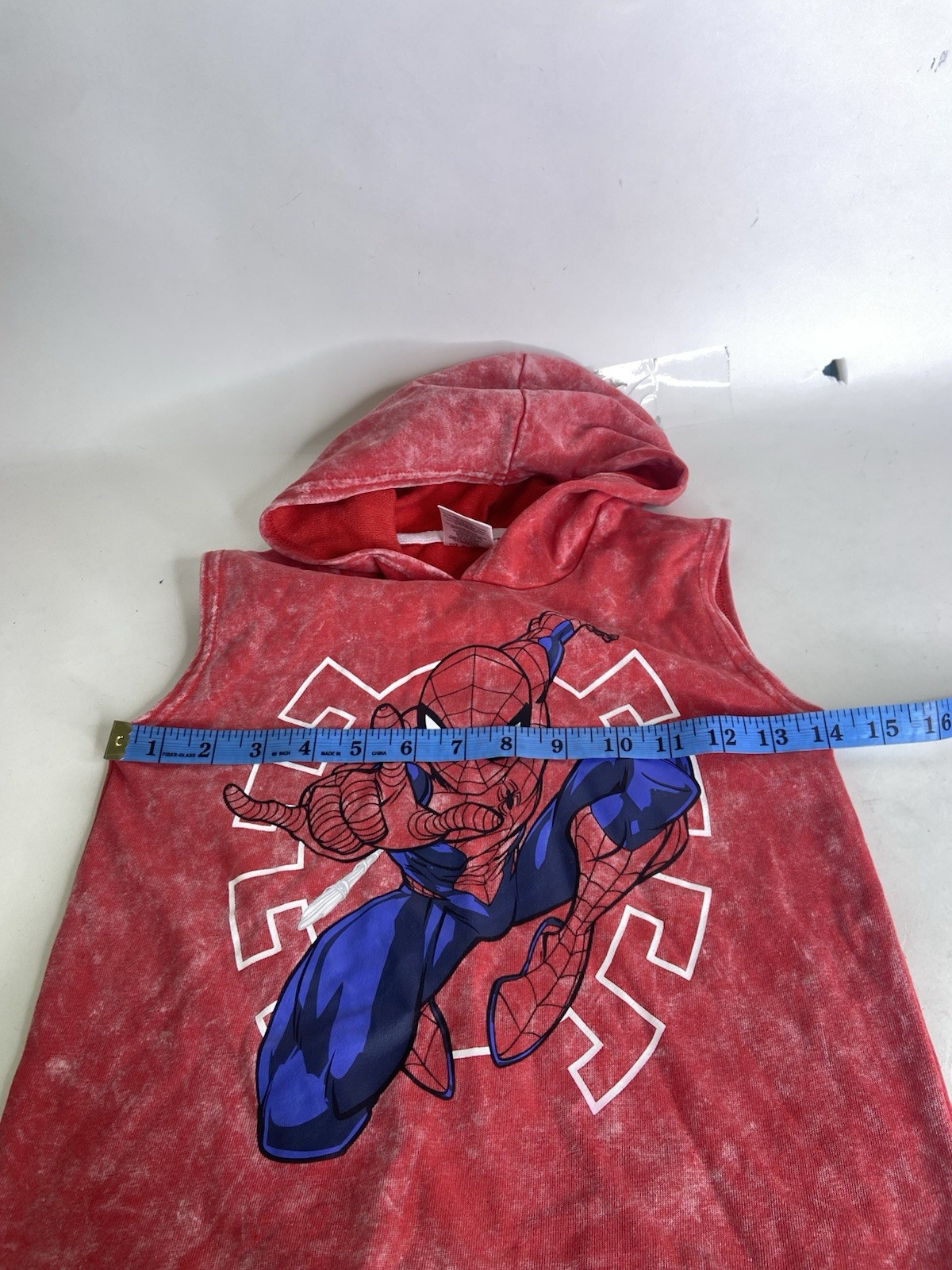 Marvel Spider-Man Red Sleeveless Tank Hooded T-Shirt Top Kids Boys Side S image 5