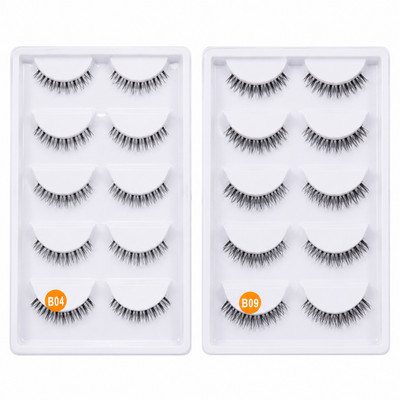 10 Pairs Natural False Eyelashes Mixed Styles B04 B09 Reusable Fake Lashes NIP
