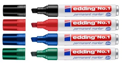 Edding No. 1 Permanent Marker 1-5mm Keilspitze Taschenformat ALLE Farben wählbar