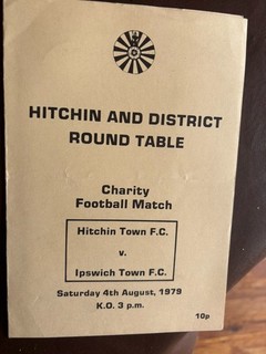 Hitchin V Ipswich Town Football Programme Friendly 4/8/1979