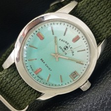 VINTAGE FAVRE LEUBA GENEVE SEA CHIEF AUTOMATIC SWISS MENS WATCH a703850-1