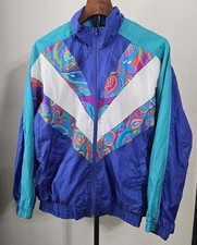 Vintage Bold Spirit Retro 80s/90s Track Windbreaker Jacket Size M Womens Bluteal