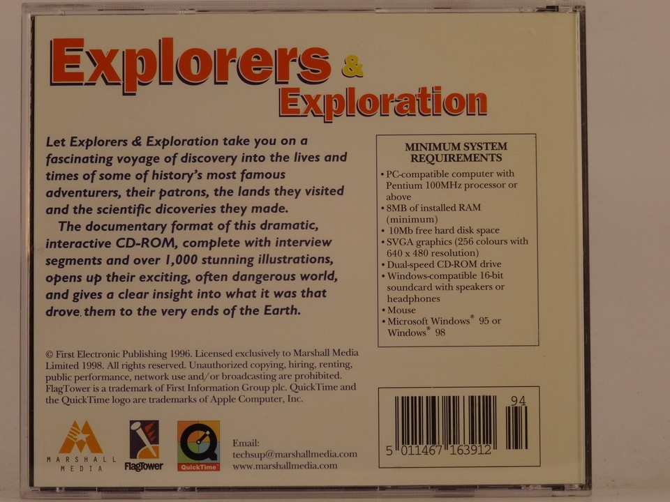 EXPLORERS EXPLORATION CD ROM (T1) COMPUTER SOFTWARE MARSHALL MEDIA ...