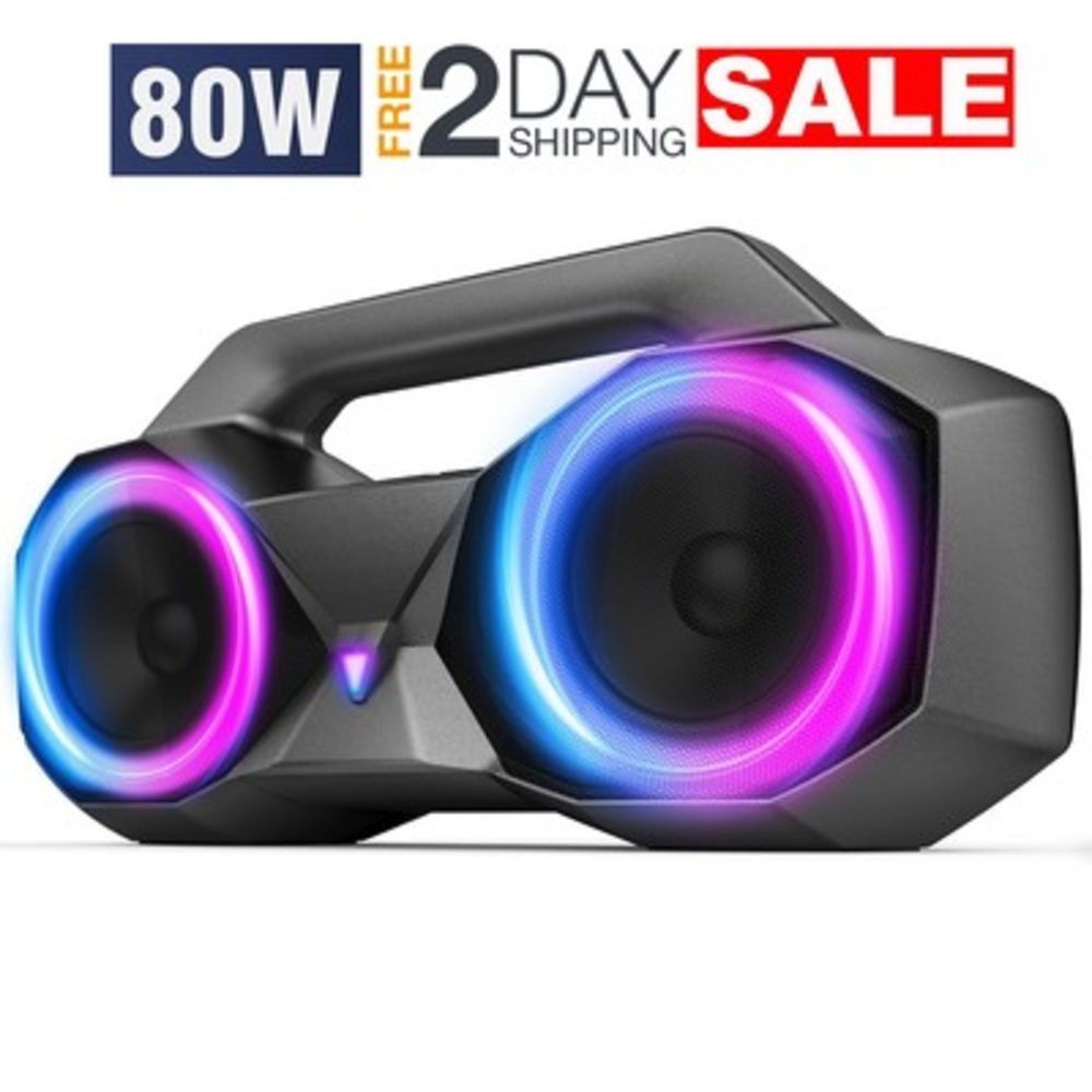 80W Bocinas Potente Bluetooth Impermeable Altavoz Portátil Con Luces En Oferta