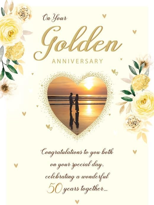 On Your Golden Anniversary Card. 23x15cm