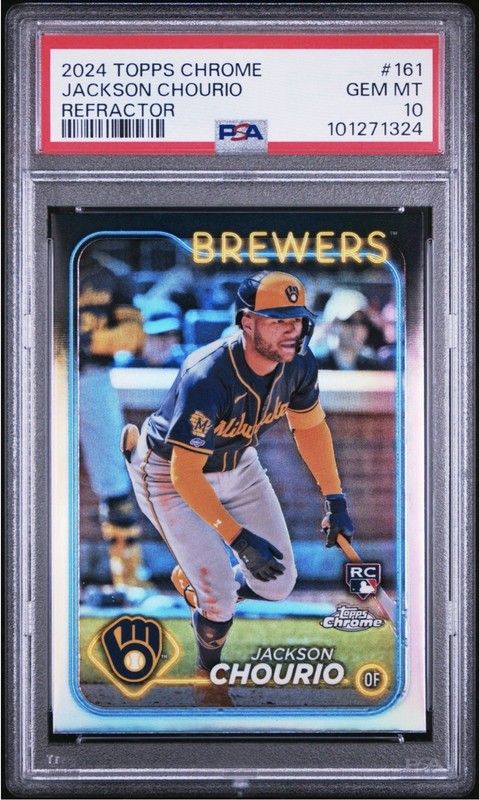 2024 Topps Chrome - Jackson Chourio #161 Refractor (RC) PSA 10