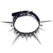 Long Spiked Choker Punk Collar Necklace Goth decor Jewelry Gothic Accessories...